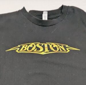 Boston Band Men's Black T-Shirt More Than A Feeling Vintage Logo Large